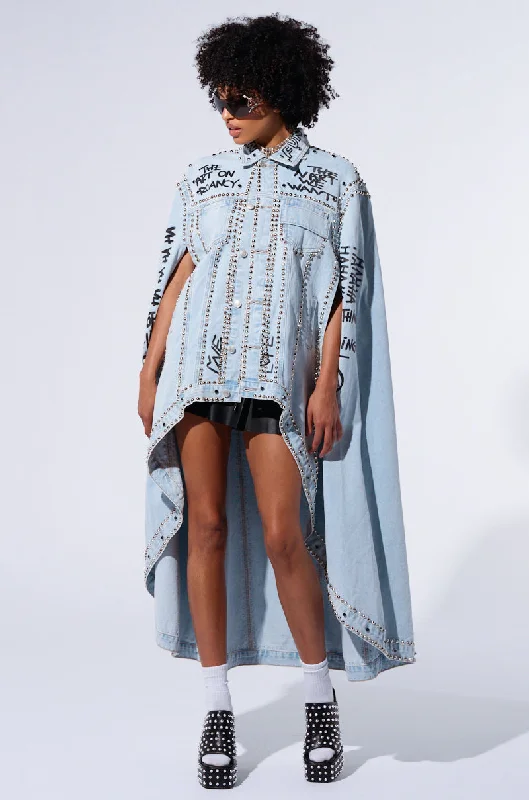 RHYTHM OF THE NIGHT DENIM CAPE