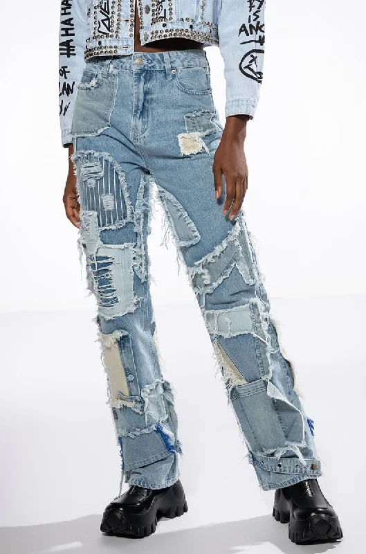 LEON PATCHWORK HIGH RISE JEANS