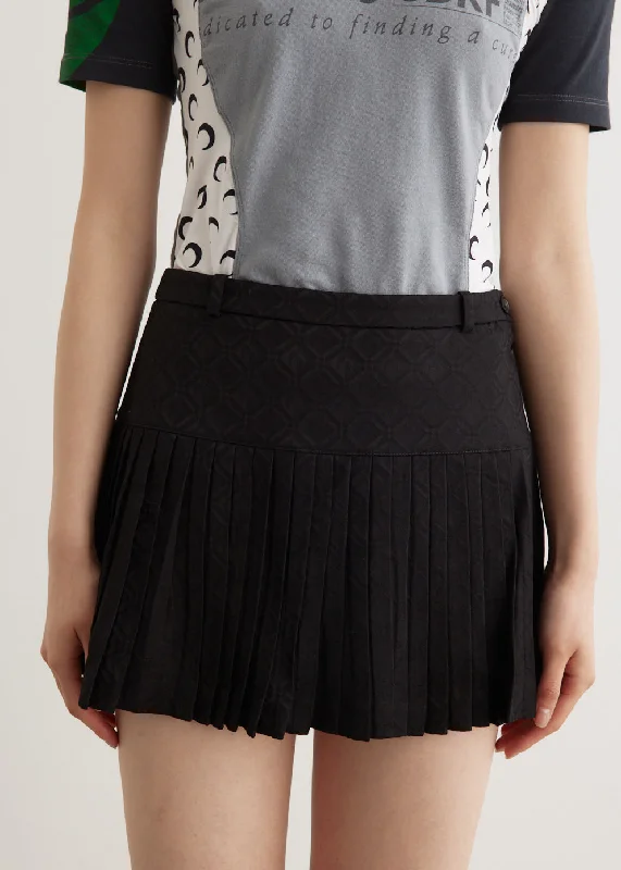 Moon Diamond Jacquard Pleated Skirt