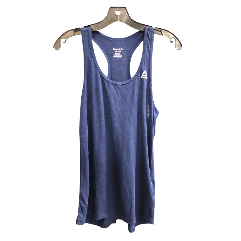 Athletic Tank Top By Reebok In Blue & White, Size: S