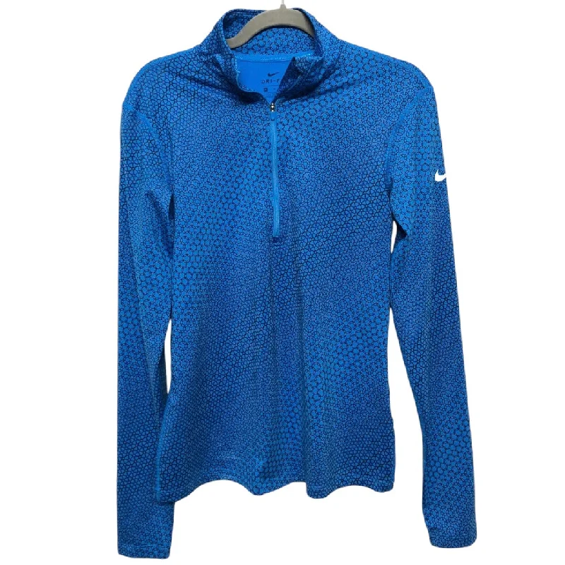 Athletic Top Long Sleeve Collar By Nike Apparel In Blue, Size: M