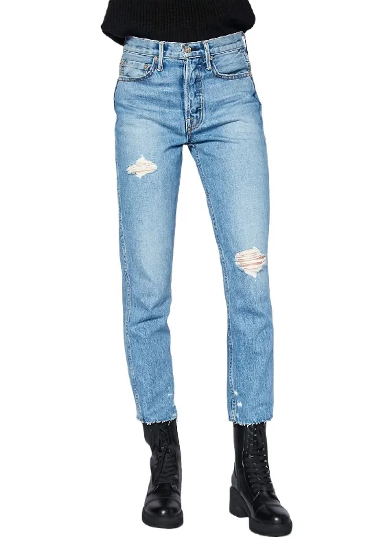 Eve High Rise Crop Slim Straight Jean In Riverside