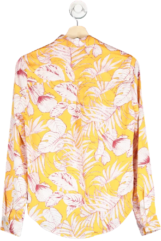 Glamorous Yellow Printed Button Front Blouse UK 8