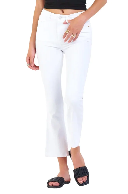 Jeanne Super High Rise Flare Jeans In White