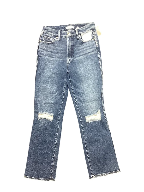 Jeans Straight By Good American In Blue Denim, Size: 4