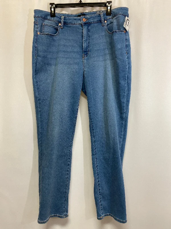 Jeans Straight By Talbots In Blue Denim, Size: 16