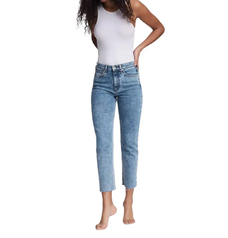 Nina High Rise Cigarette Jean In Calypso