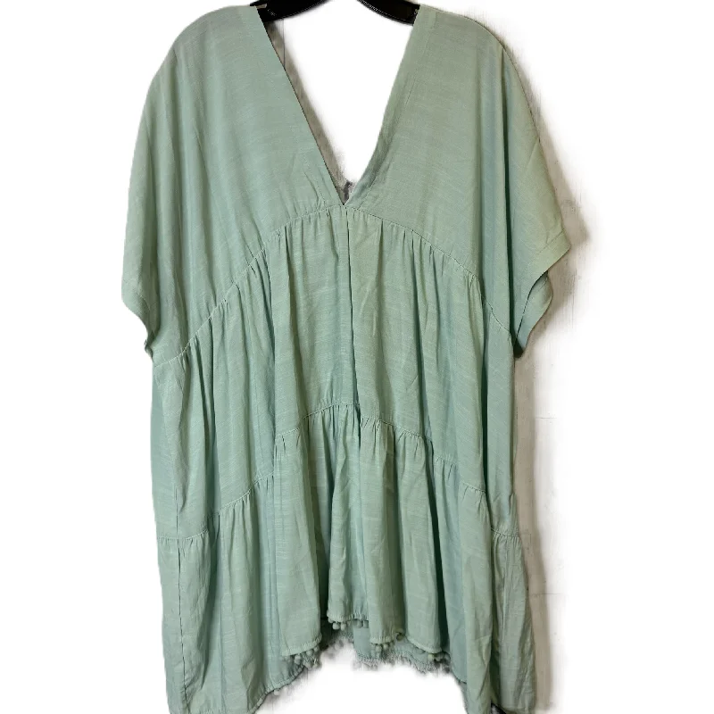 Top Short Sleeve By Cotton Bleu In Green, Size: 3x