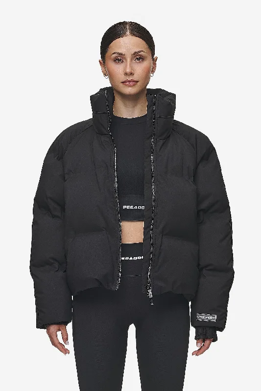 Henra Oversized Raglan Puffer Jacket Black