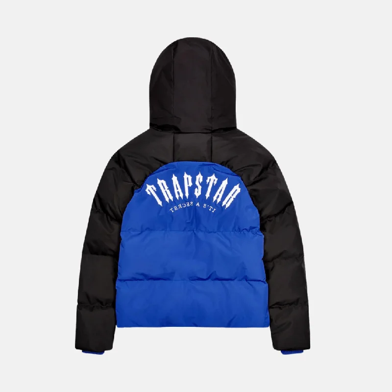 Trapstar Irongate AW23 Hooded Puffer Jacket - Black/Dazzling Blue