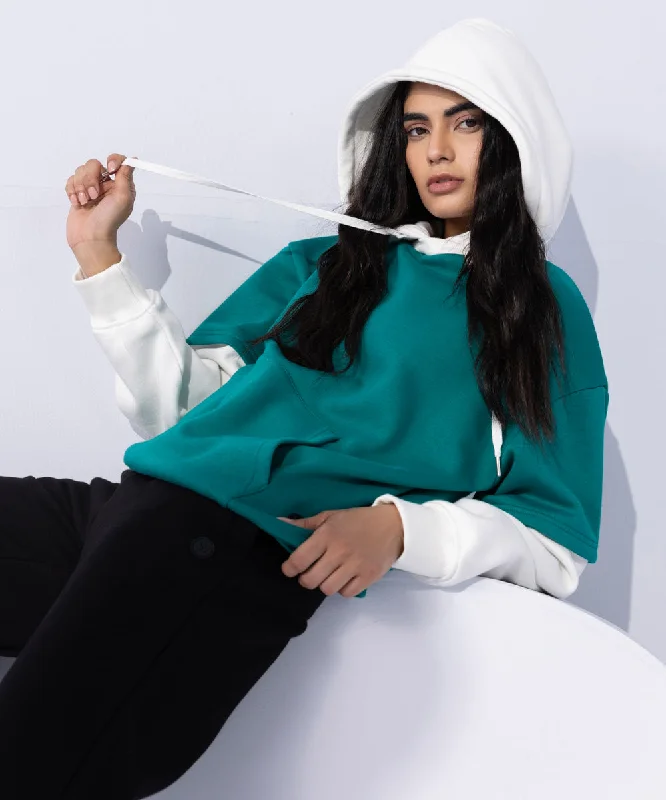 Fleece Color Blocked Hoodie