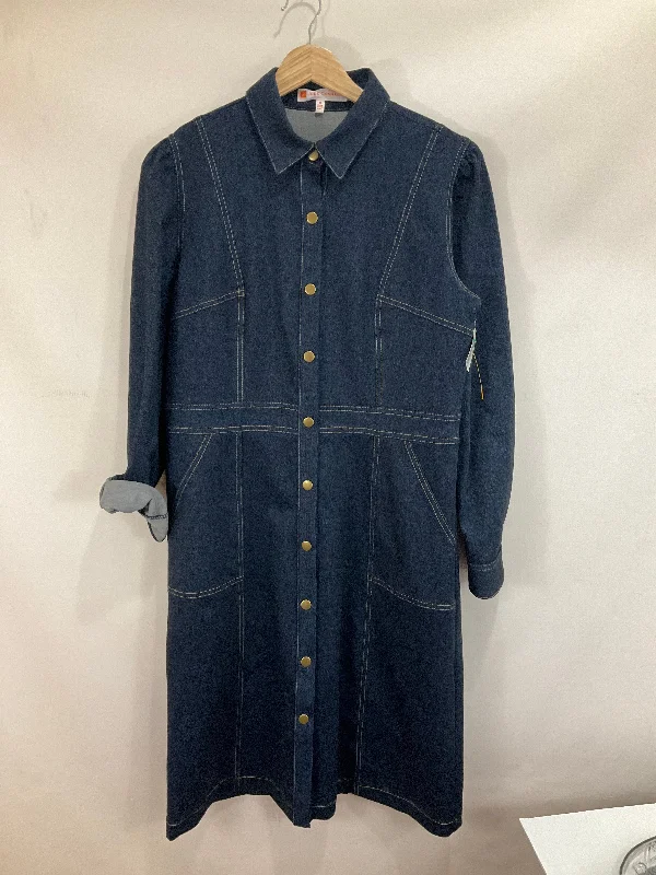 Dress Casual Midi By Jude Connally In Blue Denim, Size: M