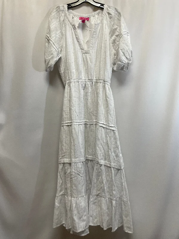 Dress Casual Maxi By Betsey Johnson In White, Size: L