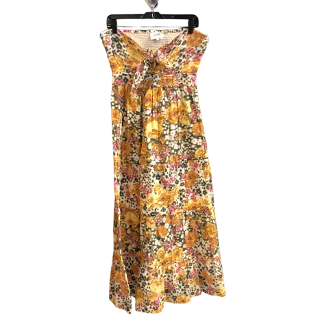 Dress Casual Maxi By Cmc In Green & Yellow, Size: L