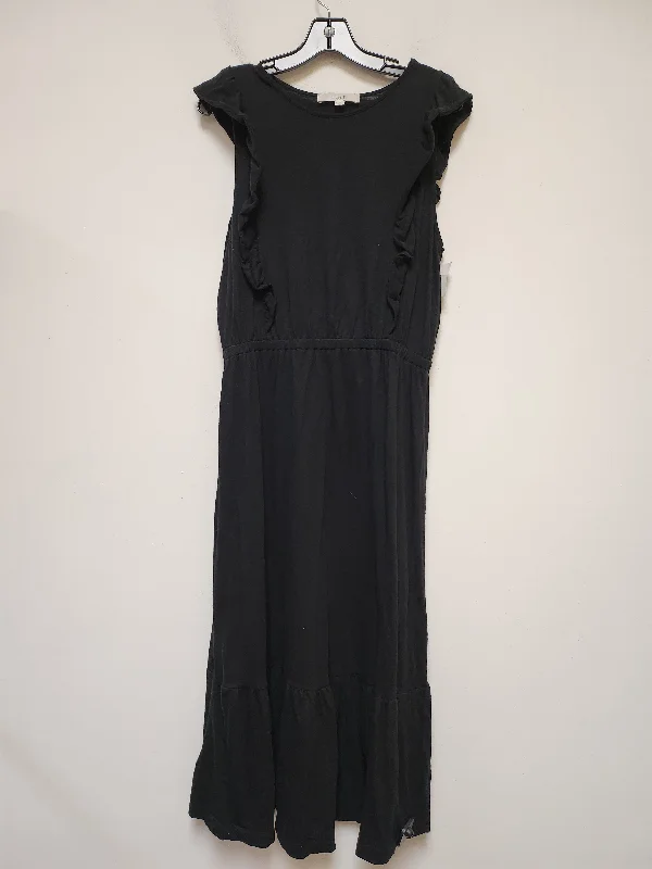 Dress Casual Maxi By Loft In Black, Size: L