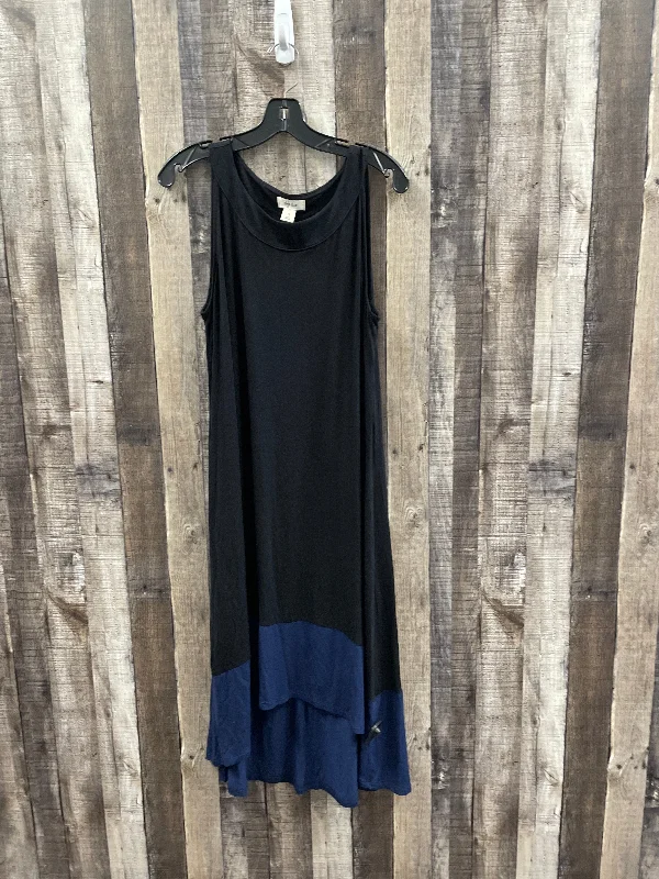 Dress Casual Maxi By Style And Company In Black & Blue, Size: Xl