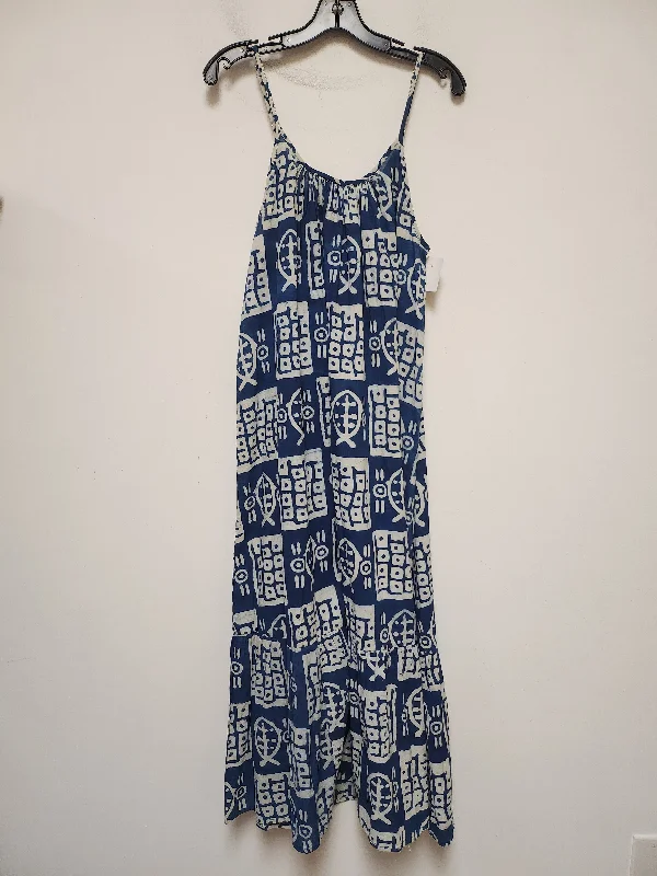 Dress Casual Maxi By World Market In Blue & White, Size: L