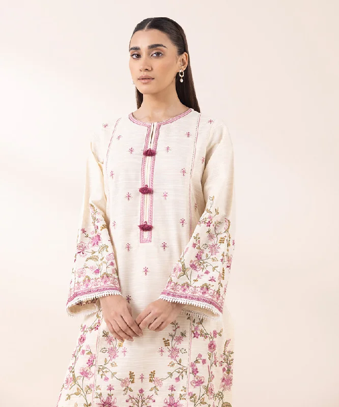 Embroidered Zari Khaddar Shirt