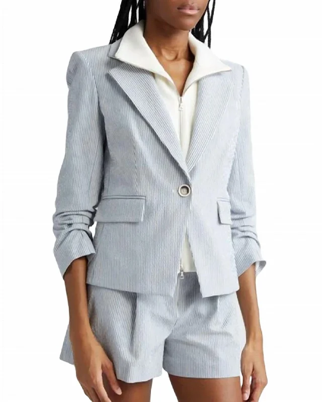 Aaliyah Dickey Jacket In Blue,white