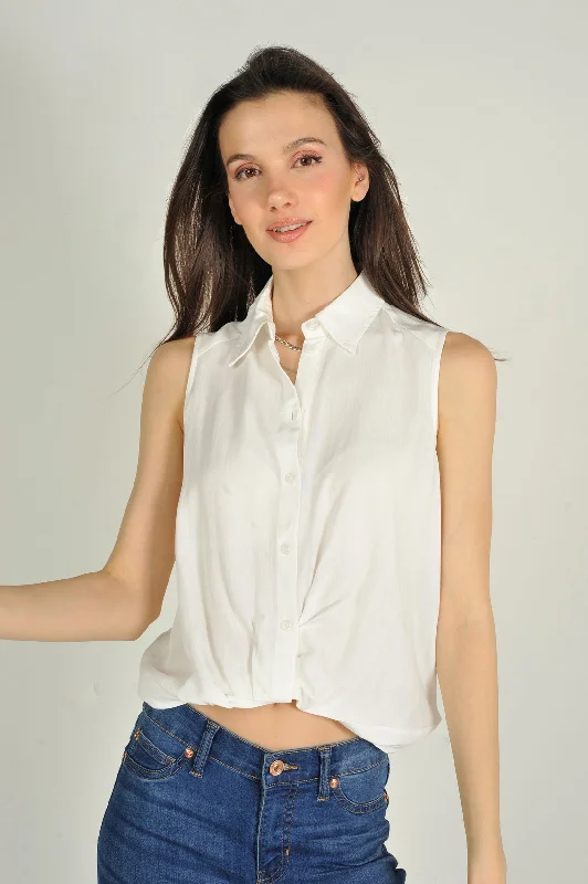 Blouse courte sans manches - LAURENA-SSP - (E-B13)