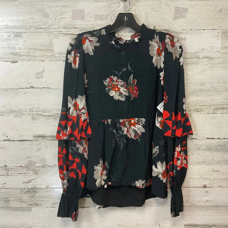 Blouse Long Sleeve By Joie In Black & Red, Size: S