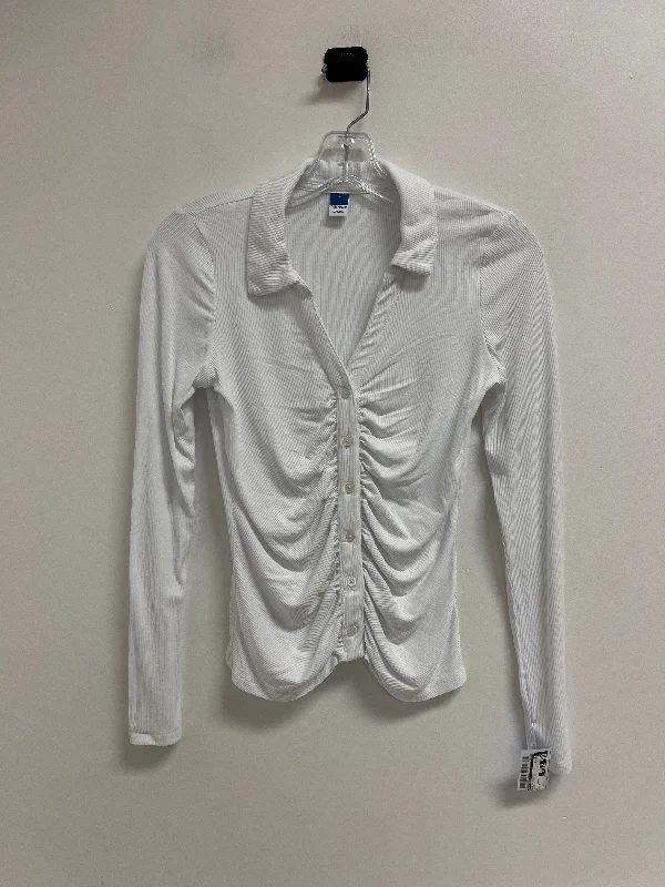 Blouse Long Sleeve By Old Navy In White, Size: S