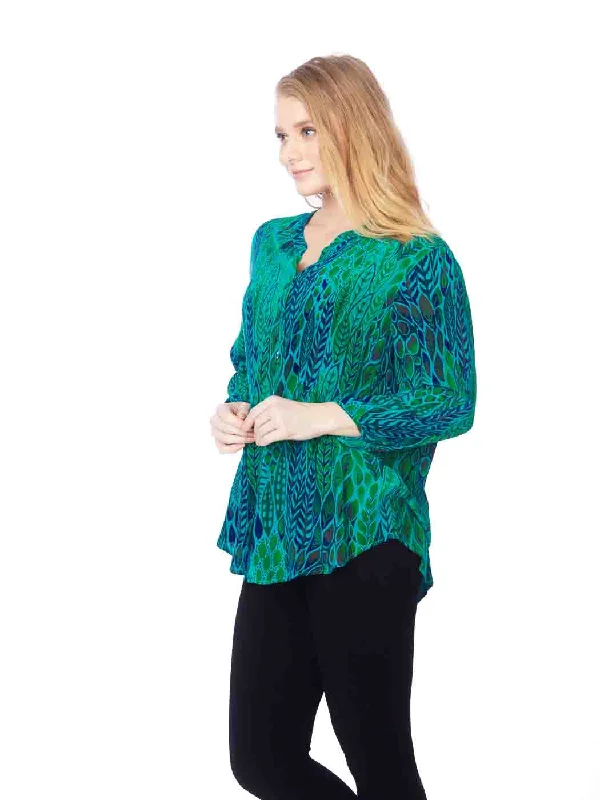 Tianello "Parimore" Print Washable Silk "Bobbie" Blouse