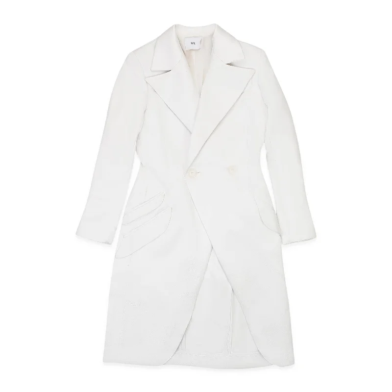 DOUBLE SATIN WHITE TUXEDO JACKET