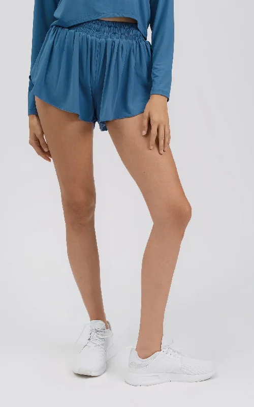 Free Flow High-Rise Short with Inside Biker Shorts - Stellar Blue