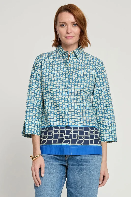 Hinson Wu Xena Mosaic Zip Back Blouse