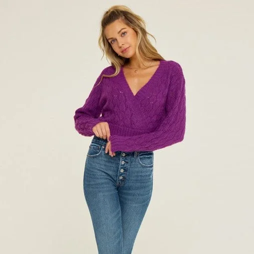 Knit Wrap Sweater (Violet Night)