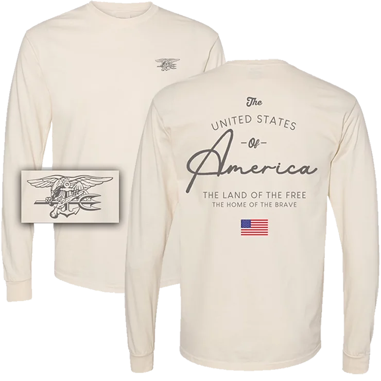 Ladies America Land of the Free Long Sleeve T-shirt