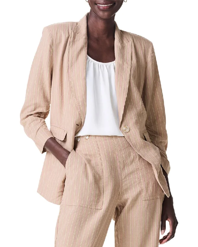 NIC+ZOE Central Park Scrunch Sleeve Linen-Blend Jacket