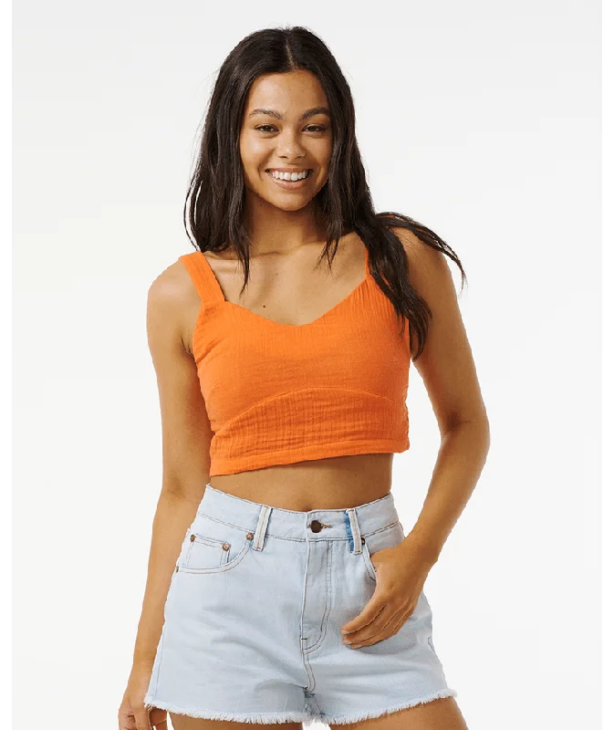 Rip Curl Premium Surf Crop Tank-Bright Orange