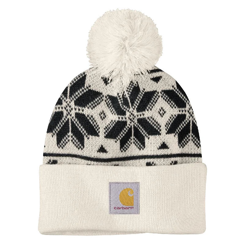 Woman`s Knit Pom Jacquard Beanie